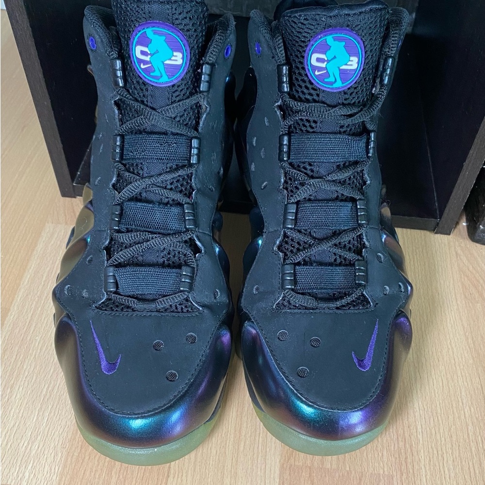 Nike shoes 9.5 men’s rare foamposite Charles Barkley eggplants Tiktok famous - Picture 2 of 5